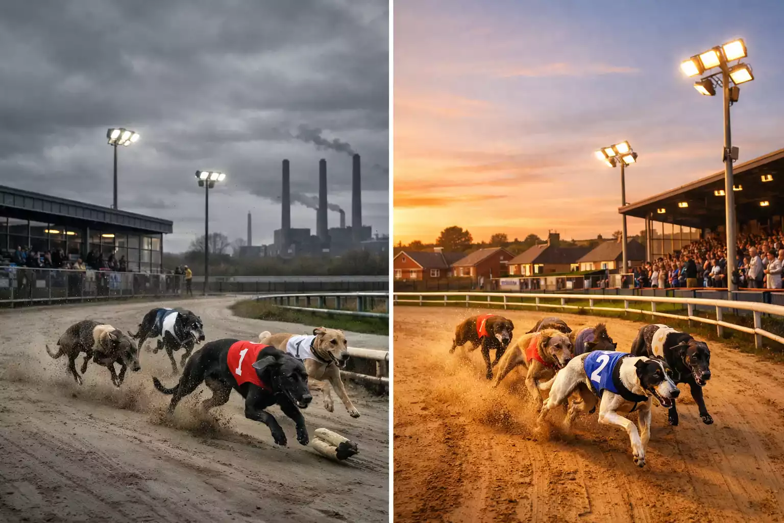UK greyhound racing regions north south